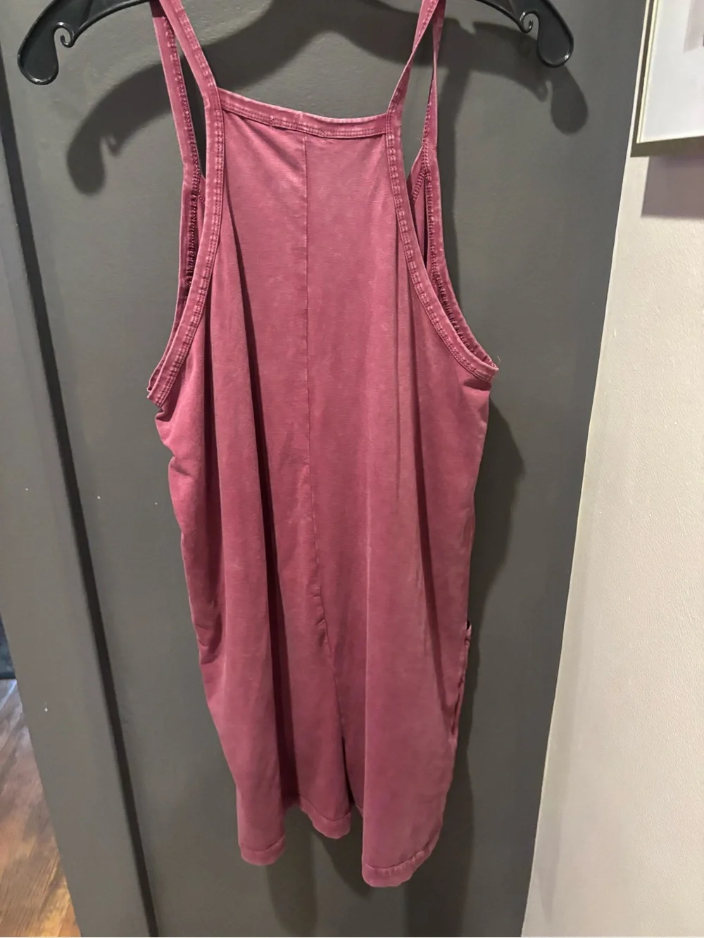 Sundry Rose-Mauve Tank Romper with Side Pocket